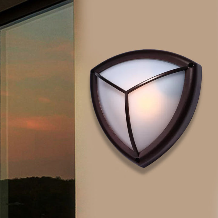 Skørter | Dark coffee diamond/elliptical wall lamp rustic opal glass 1-light balcony wall lighting fixture