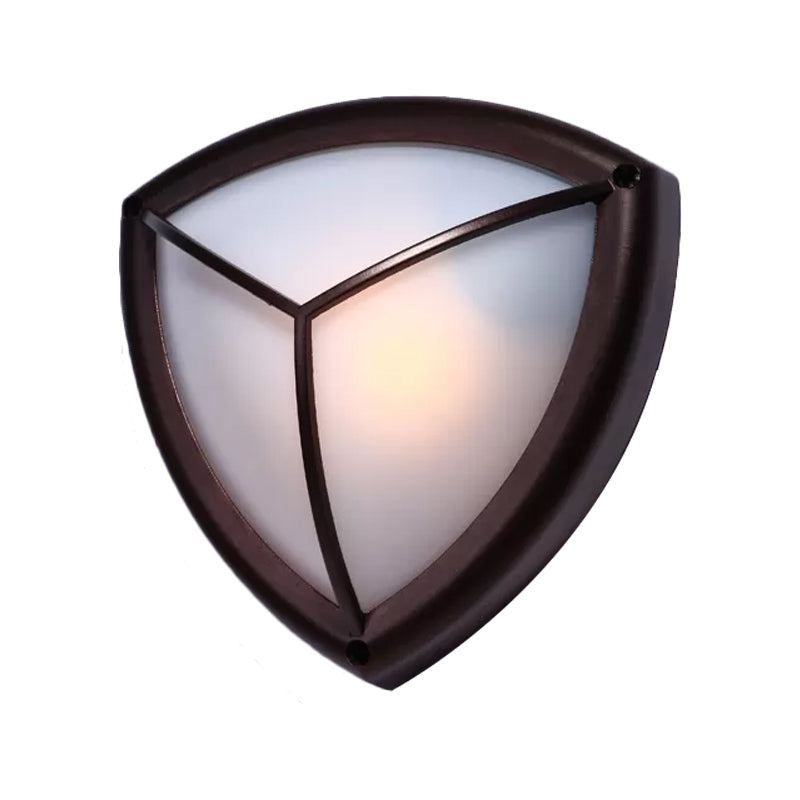 Skørter | Dark coffee diamond/elliptical wall lamp rustic opal glass 1-light balcony wall lighting fixture