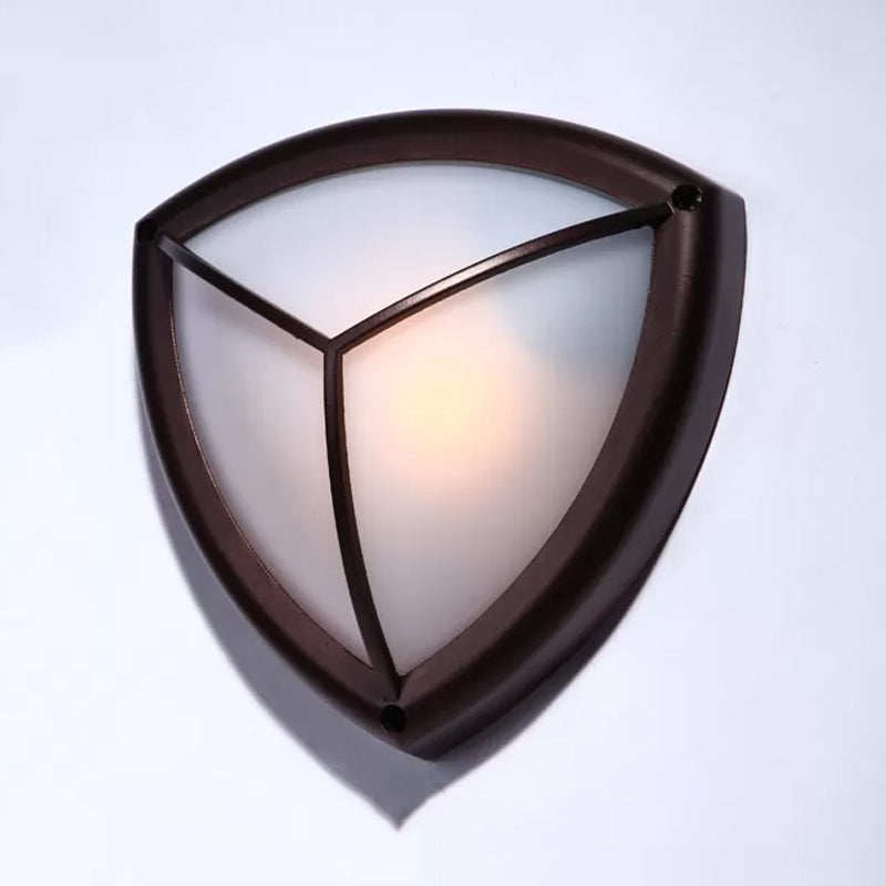 Skørter | Dark coffee diamond/elliptical wall lamp rustic opal glass 1-light balcony wall lighting fixture