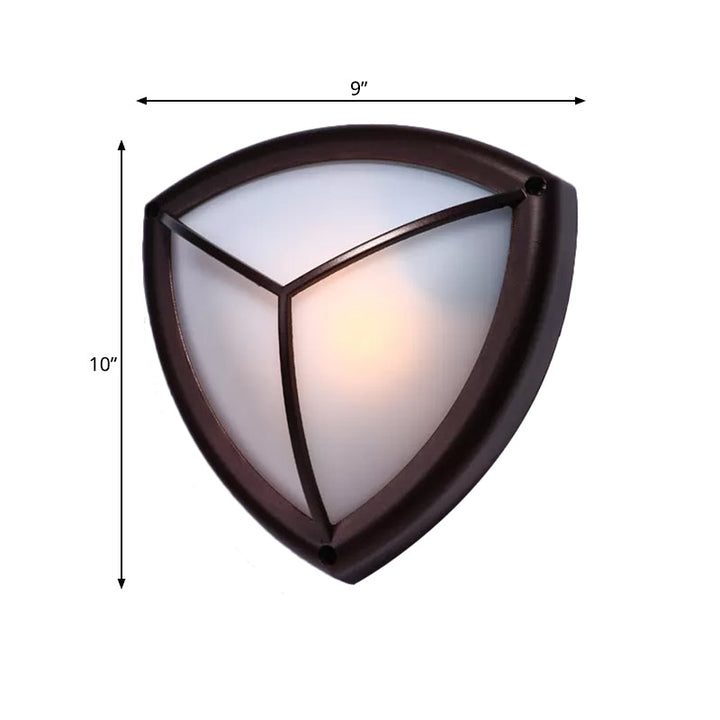 Skørter | Dark coffee diamond/elliptical wall lamp rustic opal glass 1-light balcony wall lighting fixture