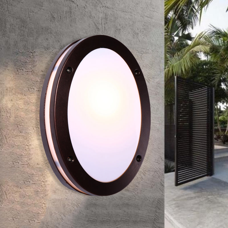 Skørter | Dark coffee diamond/elliptical wall lamp rustic opal glass 1-light balcony wall lighting fixture
