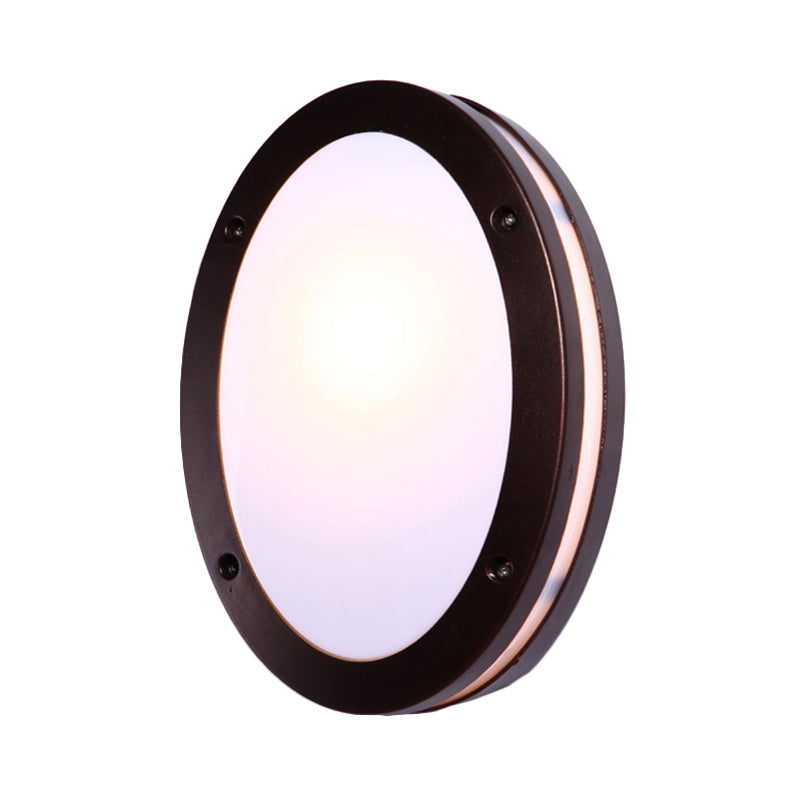 Skørter | Dark coffee diamond/elliptical wall lamp rustic opal glass 1-light balcony wall lighting fixture