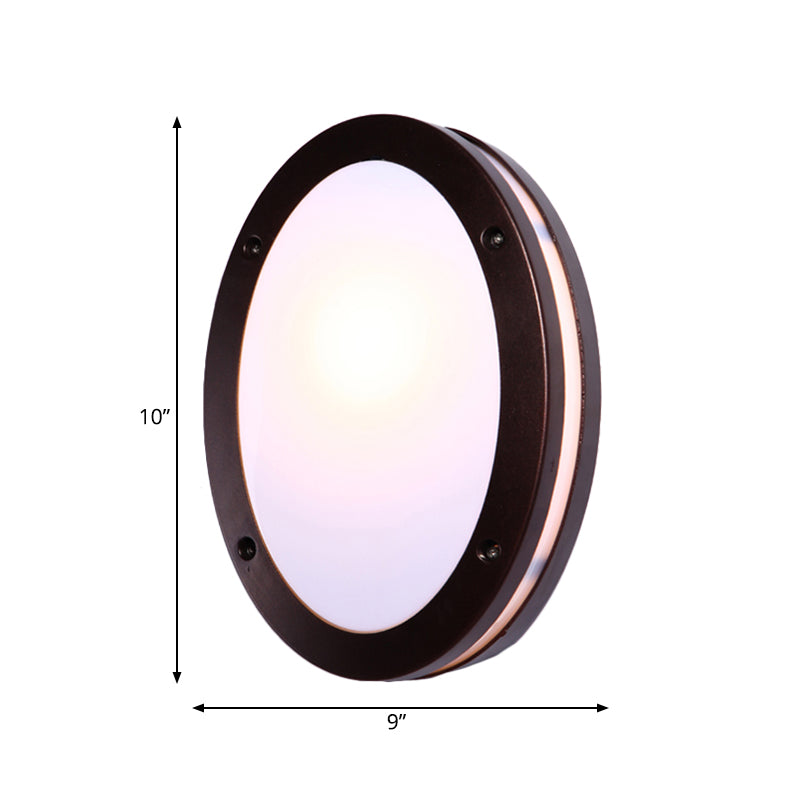Skørter | Dark coffee diamond/elliptical wall lamp rustic opal glass 1-light balcony wall lighting fixture