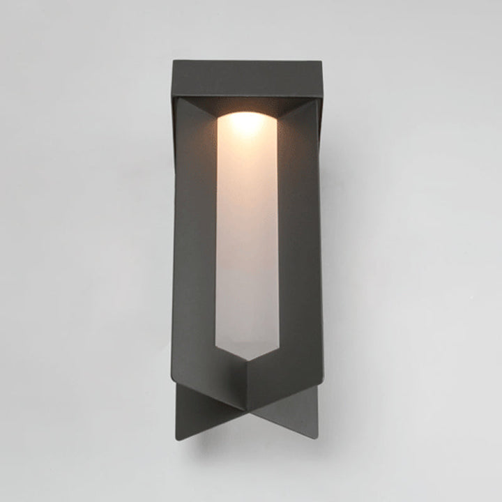 Skørter | 1 Lamp Rectangular Wall Lamp Traditional Gray Design Aluminum Surface Wall Fixture with Cream Glass Shade