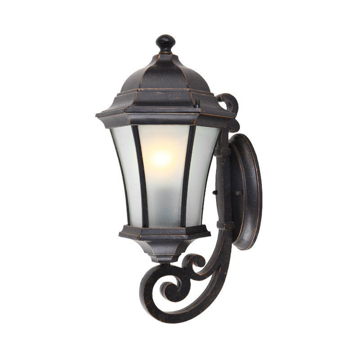 Skørter | Frosted Glass Black Wall Lamp Lantern Shape 1 Head Traditional Wall Lamp