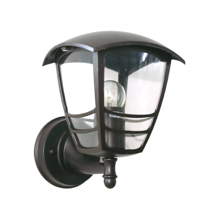 Skørter | Dark coffee 1-Light Wall Lights Ideas Vintage Clear Glass Lantern Wall Light for Courtyard
