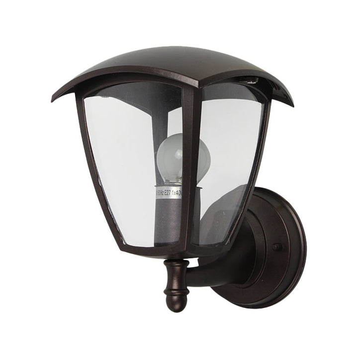 Skørter | Dark coffee 1-Light Wall Lights Ideas Vintage Clear Glass Lantern Wall Light for Courtyard