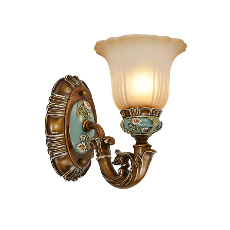 Skørter | Peacock Green 1/2 Light Wall Lighting Fixture Vintage Plastic Scallop Wall Lamp with Glass Shade