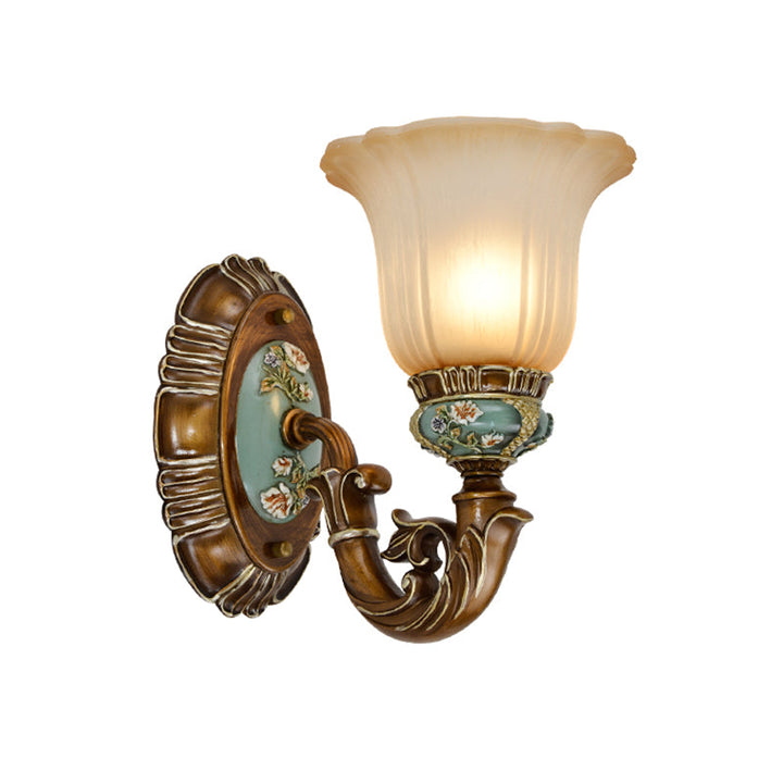 Skørter | Peacock Green 1/2 Light Wall Lighting Fixture Vintage Plastic Scallop Wall Lamp with Glass Shade