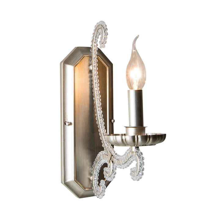 Skørter | Silver Candle Holder Wall Lighting Traditional Crystal Chain 1/2 Lamp Bedroom Wall Light Fixture