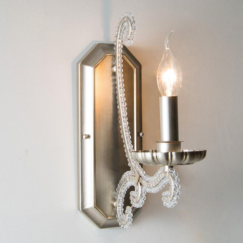 Skørter | Silver Candle Holder Wall Lighting Traditional Crystal Chain 1/2 Lamp Bedroom Wall Light Fixture