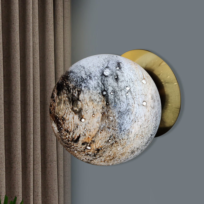 Skørter | Planet Frosted Glass Wall Lamp Creative Yellow/Blue LED Wall Lamp Lighting Fixture for Bedroom