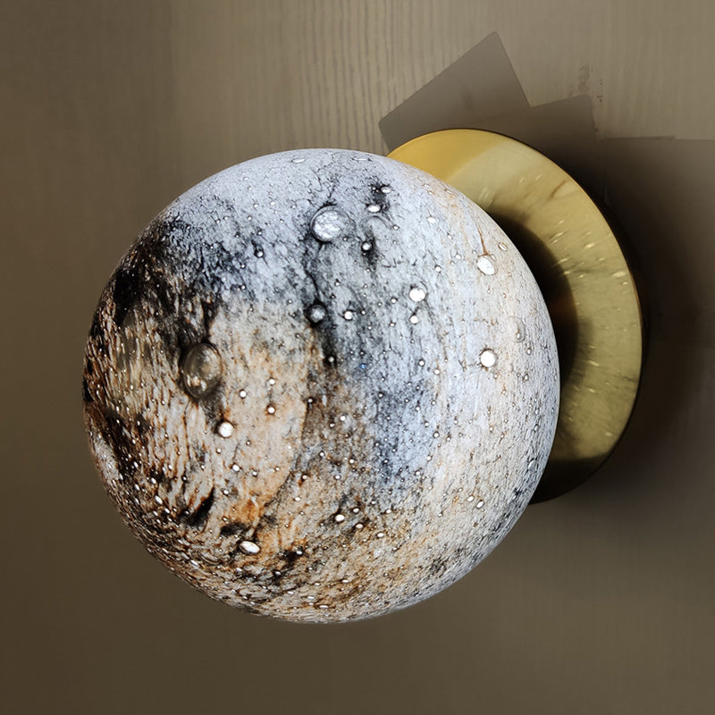 Skørter | Planet Frosted Glass Wall Lamp Creative Yellow/Blue LED Wall Lamp Lighting Fixture for Bedroom
