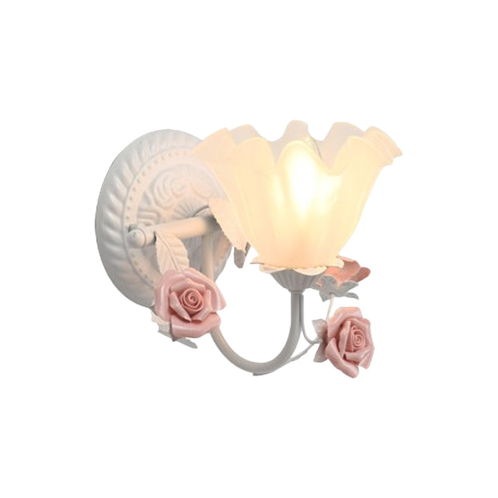 Skørter | Blossom Bedside Wall Lighting Ideas Country Matte Glass 1-Light Blue/Pink Wall Lamp Fixture
