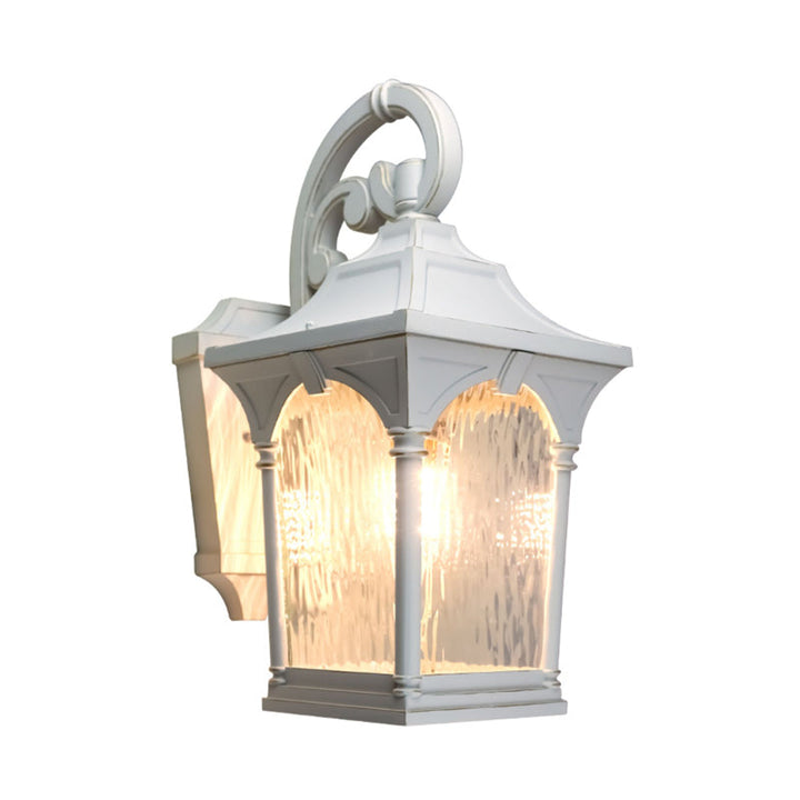 Skørter | White Single Bulb Wall Lamp Rustic Clear Water Glass Lantern Wall Lighting Fixture for Outdoor