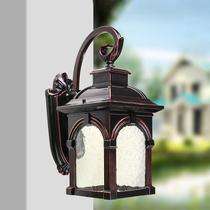 Skørter | Coffee Birdcage Wall Light Light Source Rustic Clear Bubble Glass Single Head Outdoor Wall Lighting