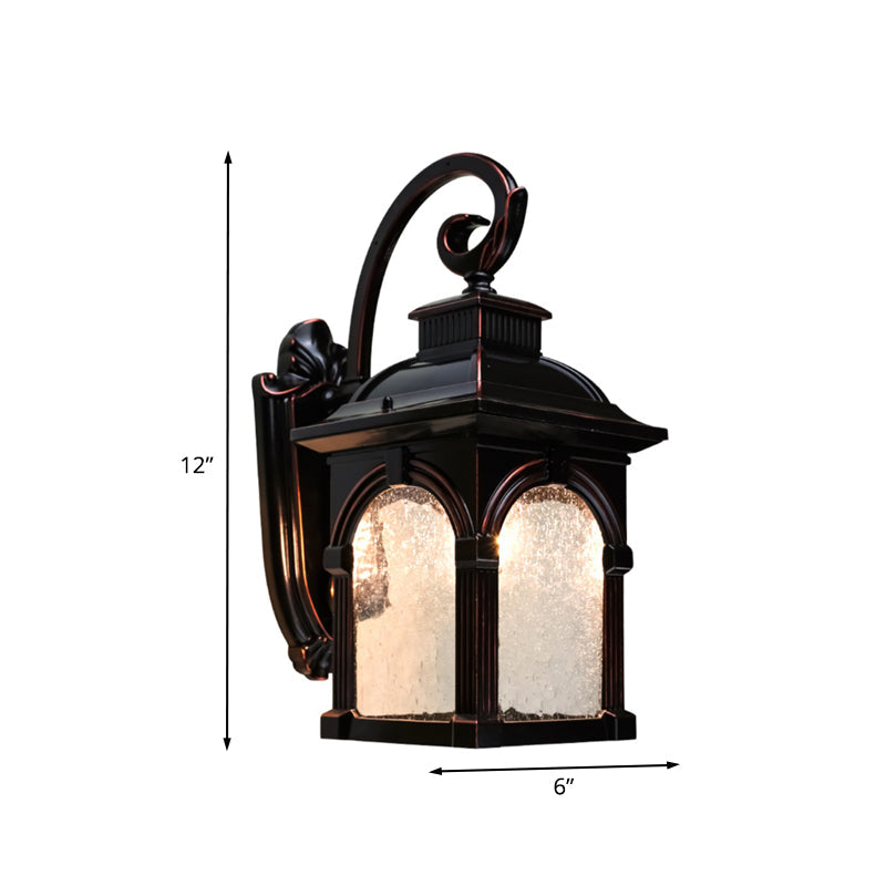 Skørter | Coffee Birdcage Wall Light Light Source Rustic Clear Bubble Glass Single Head Outdoor Wall Lighting