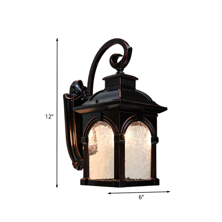 Skørter | Coffee Birdcage Wall Light Light Source Rustic Clear Bubble Glass Single Head Outdoor Wall Lighting