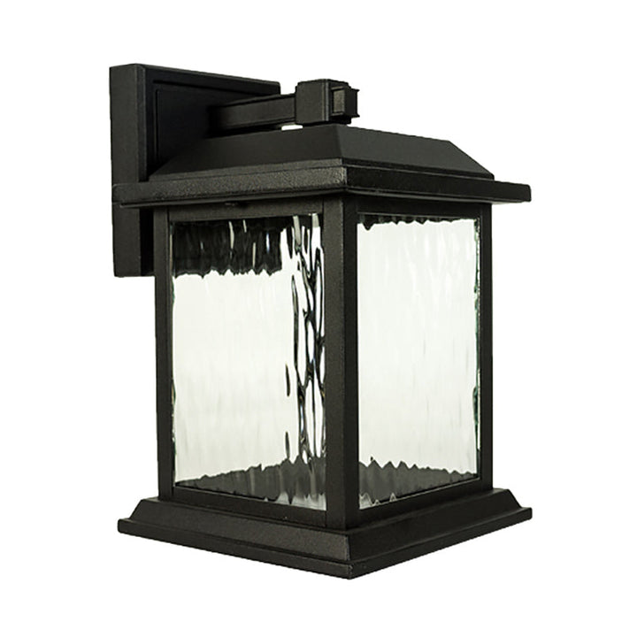 Skørter | 1 Head Wall Light Country House Birdcage Clear Wave Glass Wall Mount Lighting in Black