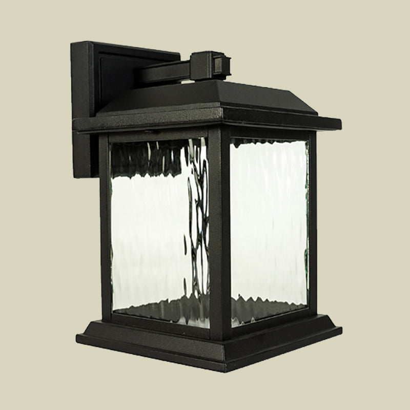 Skørter | 1 Head Wall Light Country House Birdcage Clear Wave Glass Wall Mount Lighting in Black