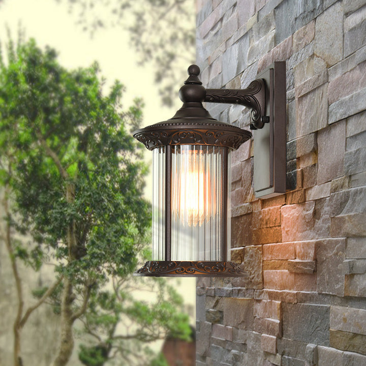 Skørter | Lantern Courtyard Wall Light Light Country House Clear Prismatic Glass 1 Light Coffee Wall Light