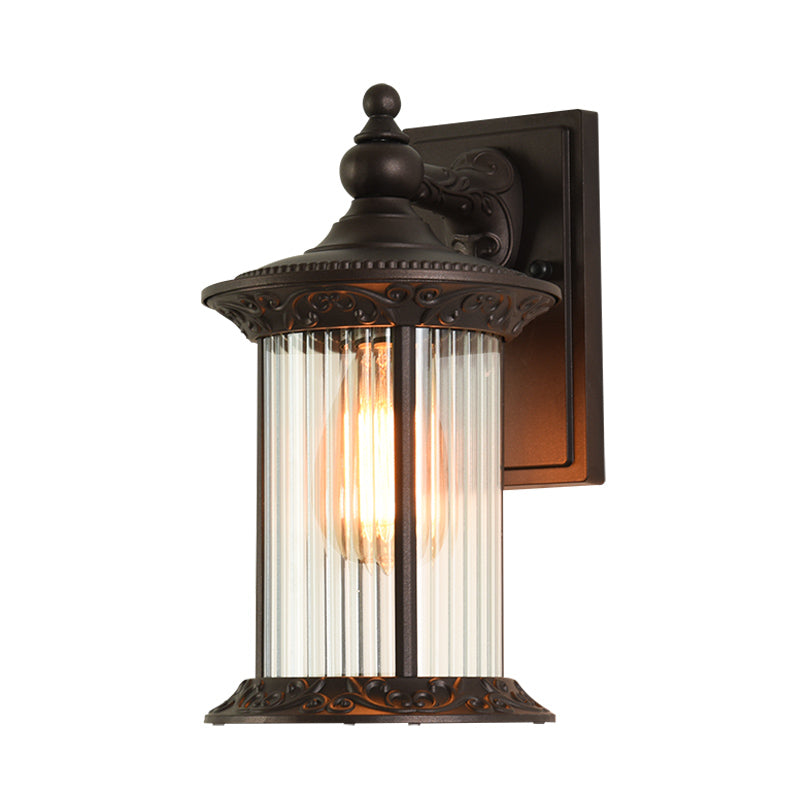 Skørter | Lantern Courtyard Wall Light Light Country House Clear Prismatic Glass 1 Light Coffee Wall Light