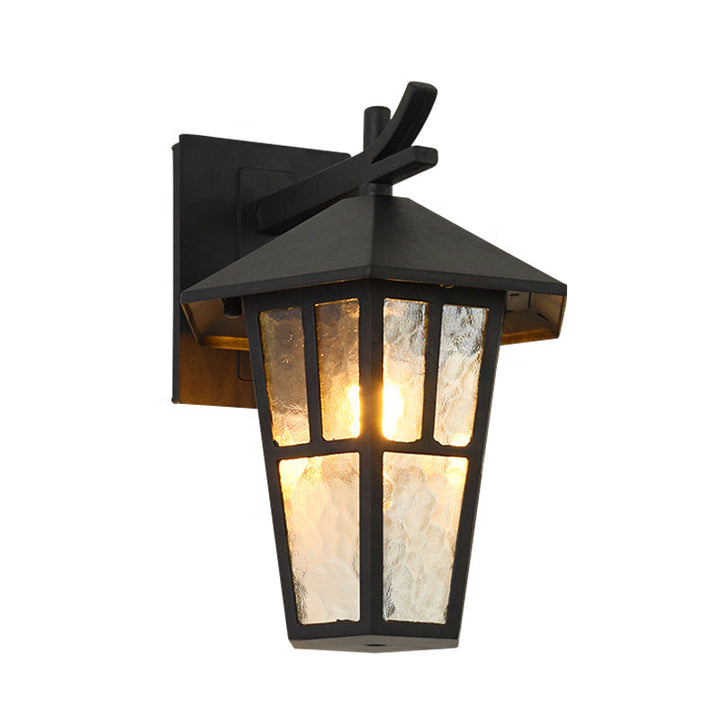 Skørter | Bird Tent Patio Wall Lamp Sconces Retro Clear Water Glass Single Light Bronze/Black Wall Lamp Fixture