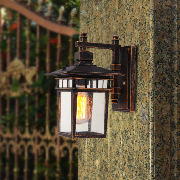 Skørter | Retro Birdcage Wall Lamp Fixture Single-Headed Clear Glass Wall-Mounted Lamp in Bronze