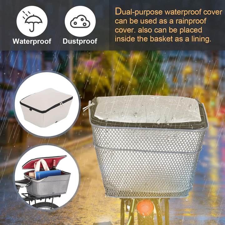 Lisslune | Waterproof Rear Bike Basket with Rainproof Cover – Velora