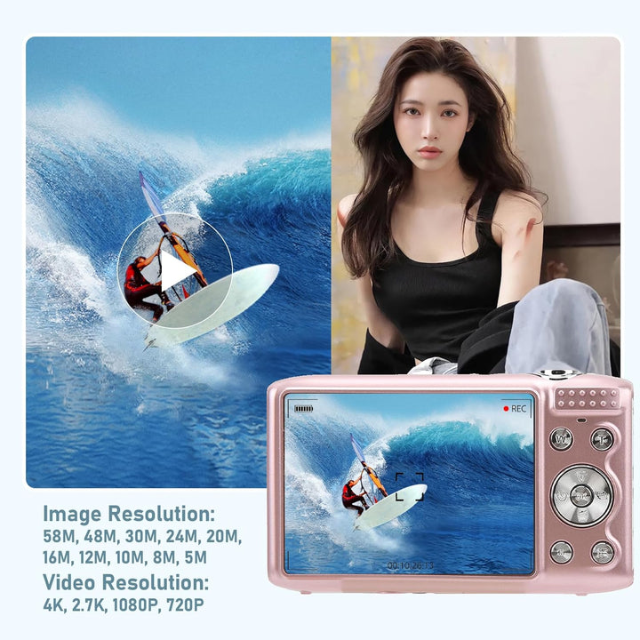 Lisslune | 4K Compact Digital Camera with 58MP Photos and 16X Zoom – Lumora