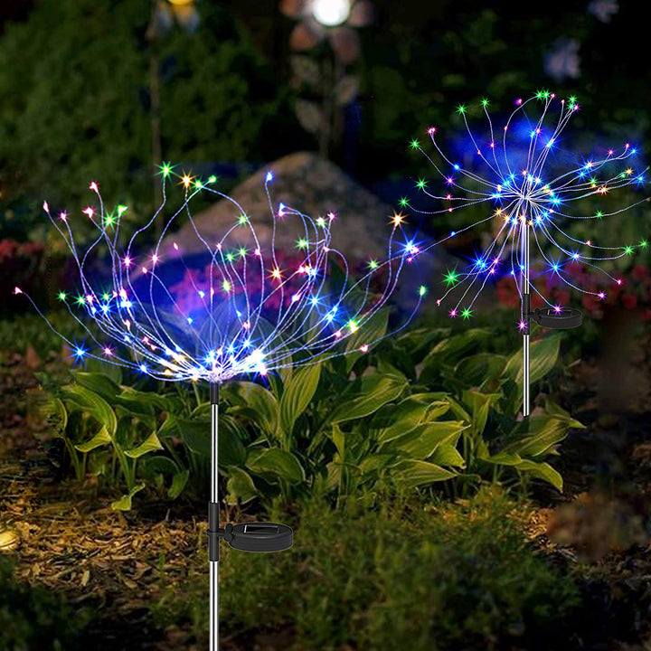Lisslune | 4 Piece Solar Firework Garden Lights - Weatherproof LED Decorative Lighting, Solar Energy for Garden and Patio