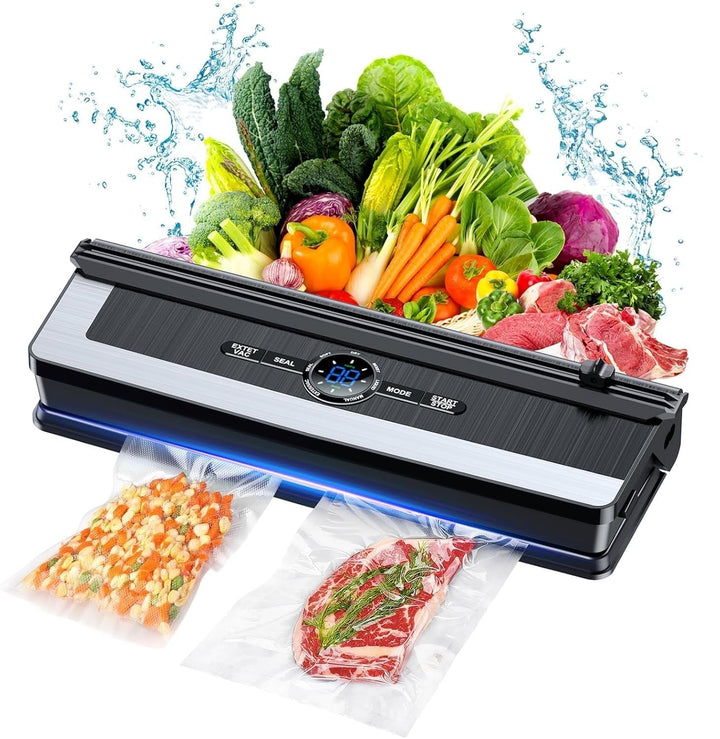Lisslune | 8-in-1 Vacuum Sealer with Built-In Cutter | Food Saver Machine for Dry & Moist Foods