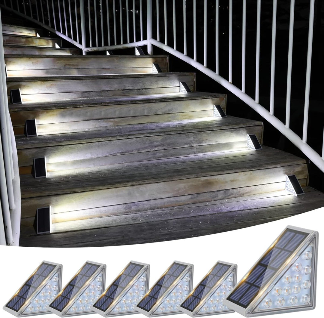 Lisslune | Waterproof Solar LED Stair Lighting - Outdoor Lighting for Stairs, Paths, and Terraces