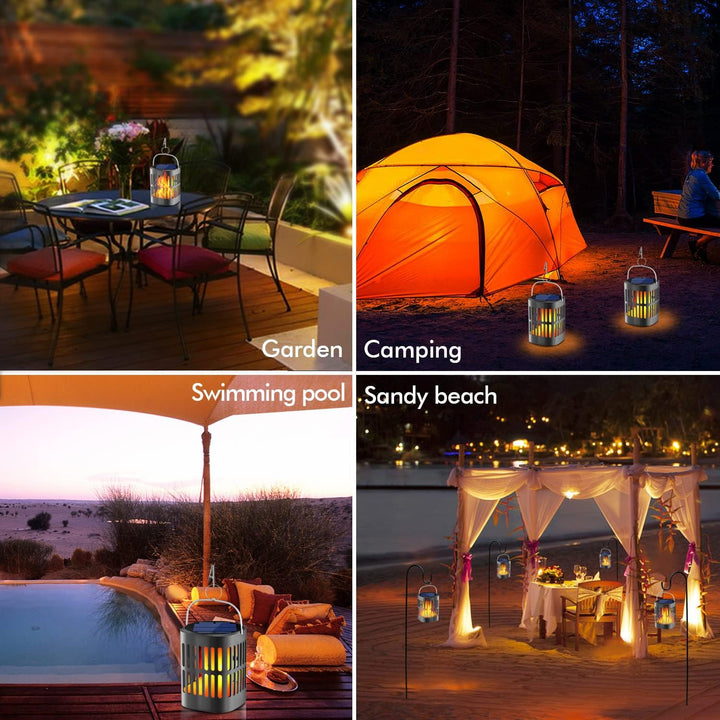 Lisslune | Solar LED Flame Lantern – Decorative Outdoor Lighting for Garden and Terrace with Hanging Possibility