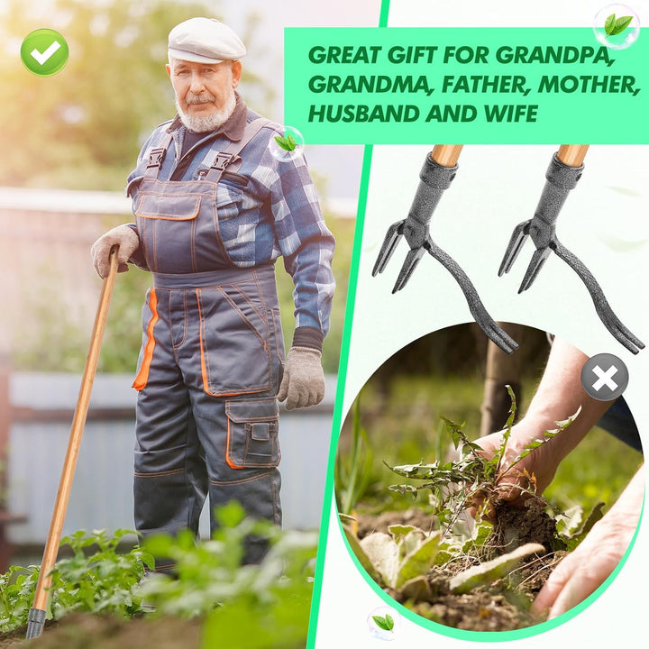 Lisslune | Weed puller with 4-claw head – Effective garden tool made of iron for root removal