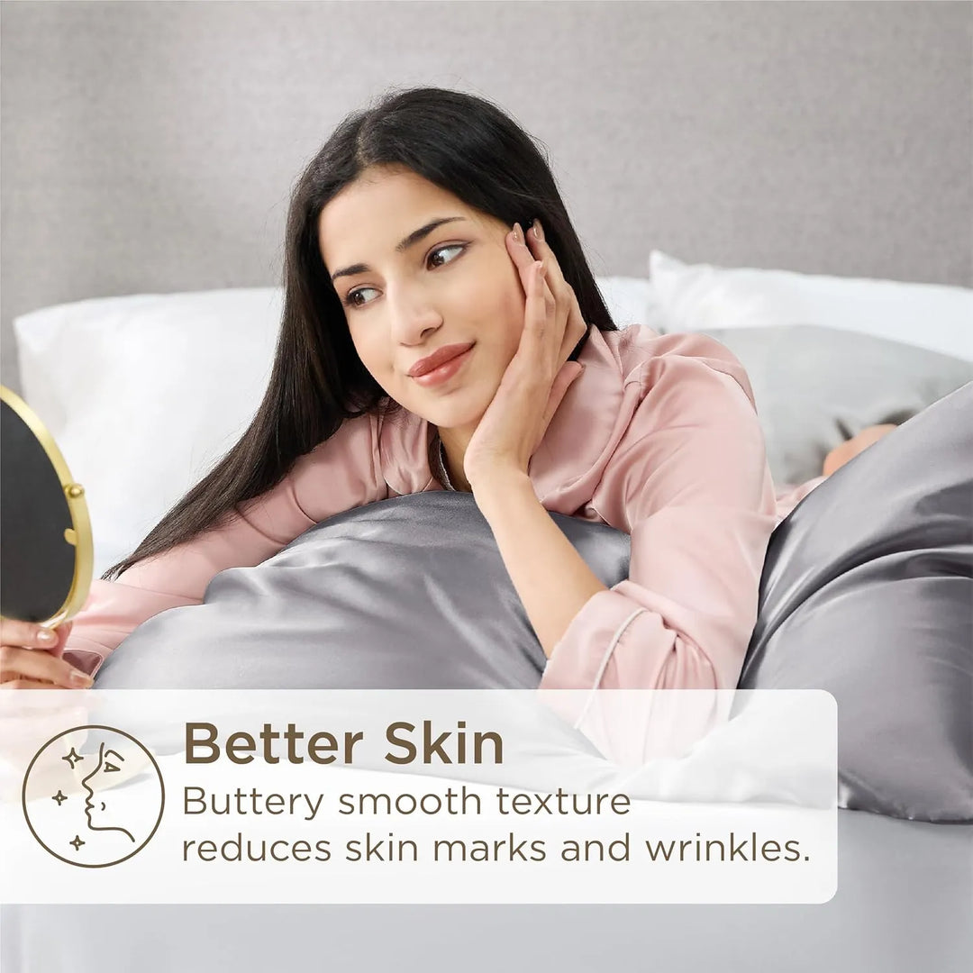 Lisslune | Silk Pillowcase – 100% Real Mulberry Silk for Hair & Skin – Cooling, Frizz-Free & Anti-Wrinkle Pillowcase UK