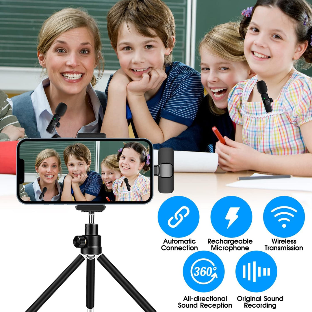 Lisslune | 2-Pack wireless microphone for iPhone iPad