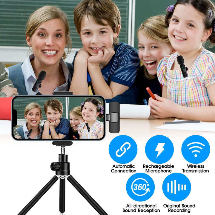 Lisslune | 2-Pack wireless microphone for iPhone iPad