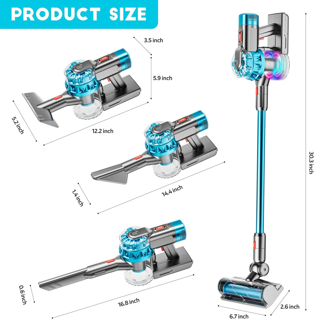 Lisslune | 4-in-1 Kids Vacuum Cleaner | Real Working Toy Vacuum with Lights & Sounds