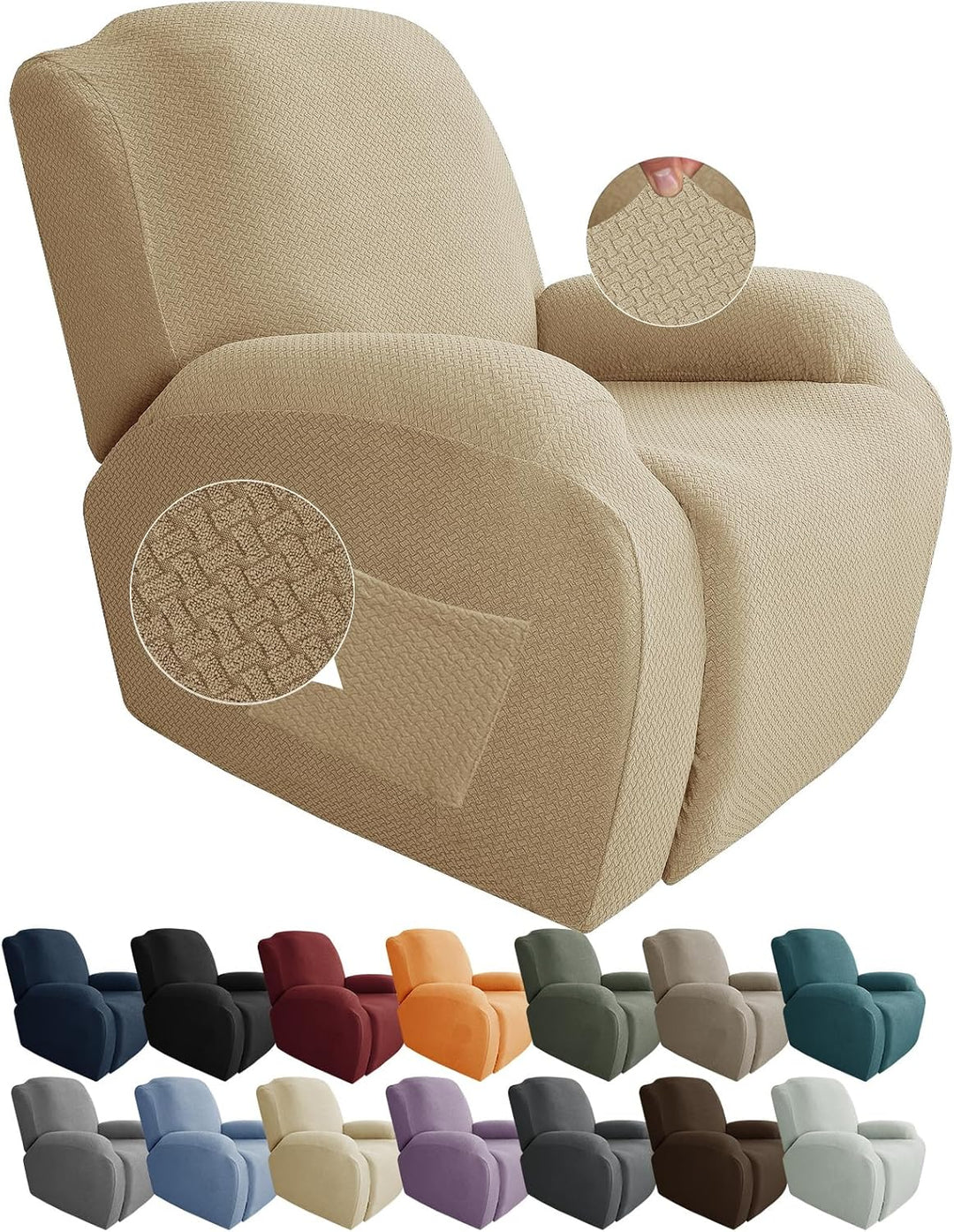 Lisslune | Stretch Recliner Chair Covers 4-Piece Set – CoverMate