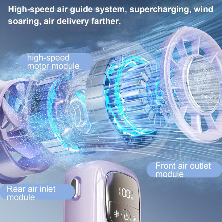 Lisslune | Portable Foldable Handheld Fan with LED Display 100 Speeds