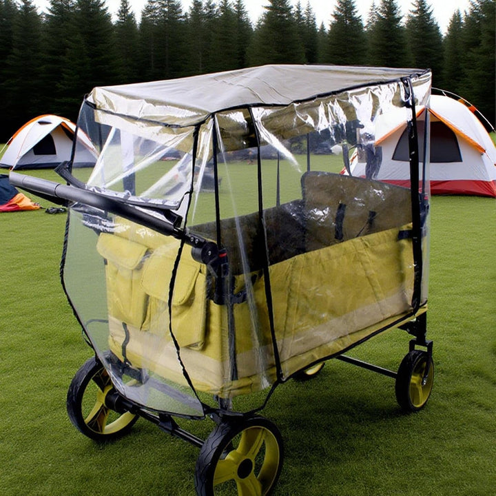 Lisslune | Stroller Rain Cover – Windproof Protective Canopy for 2-Seat & 4-Seat Carts – Venaro