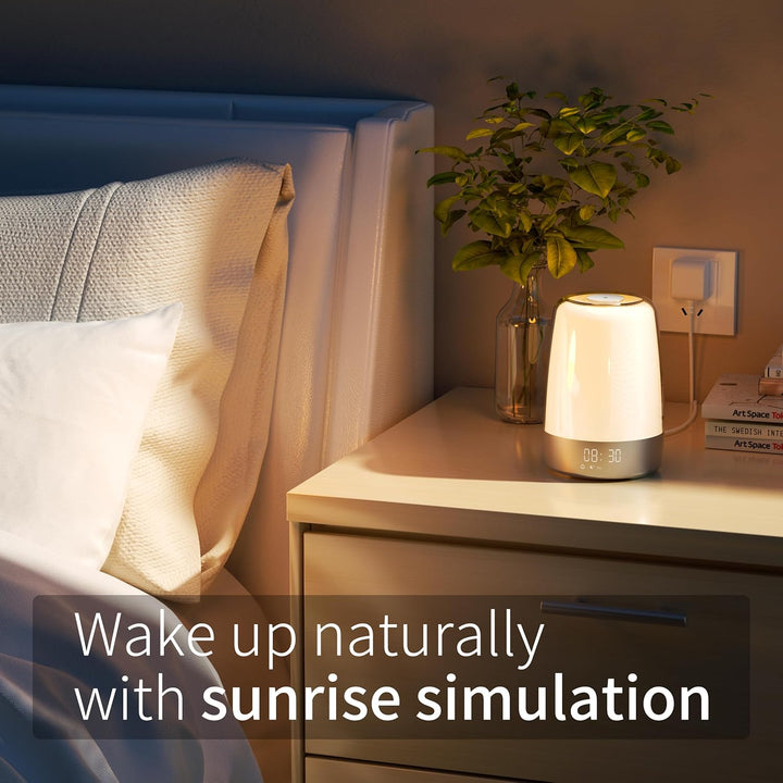 Lisslune | Aurora Wake-Up Light with Natural Sounds – Gentle Sunrise Alarm Clock for a Refreshing Start
