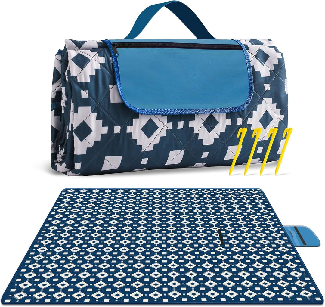 Lisslune | Extra Large Waterproof Picnic Blanket 200 × 200 cm with 3 Layers – MeadowRest