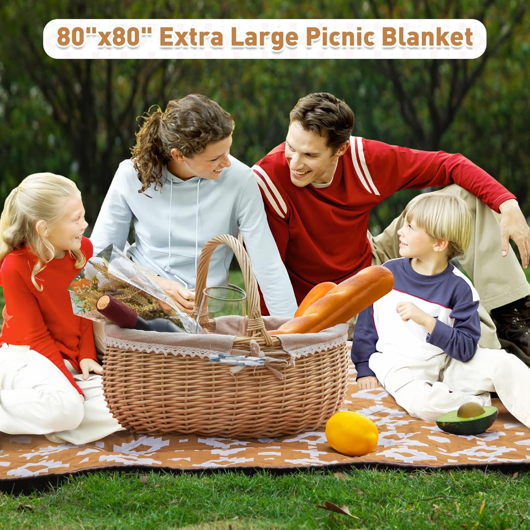 Lisslune | Extra Large Waterproof Picnic Blanket 200 × 200 cm with 3 Layers – MeadowRest