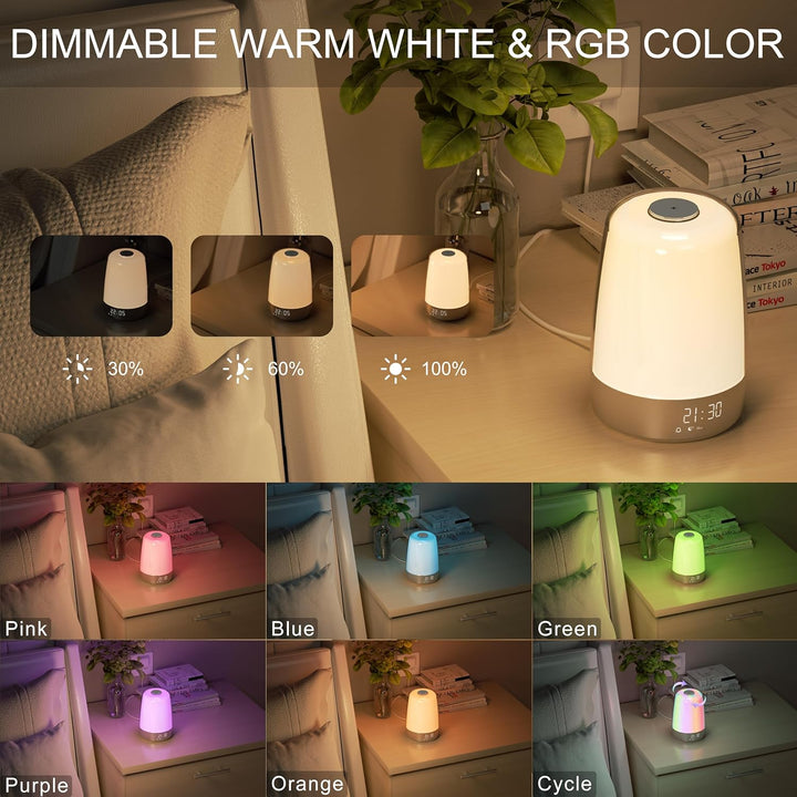 Lisslune | Aurora Wake-Up Light with Natural Sounds – Gentle Sunrise Alarm Clock for a Refreshing Start