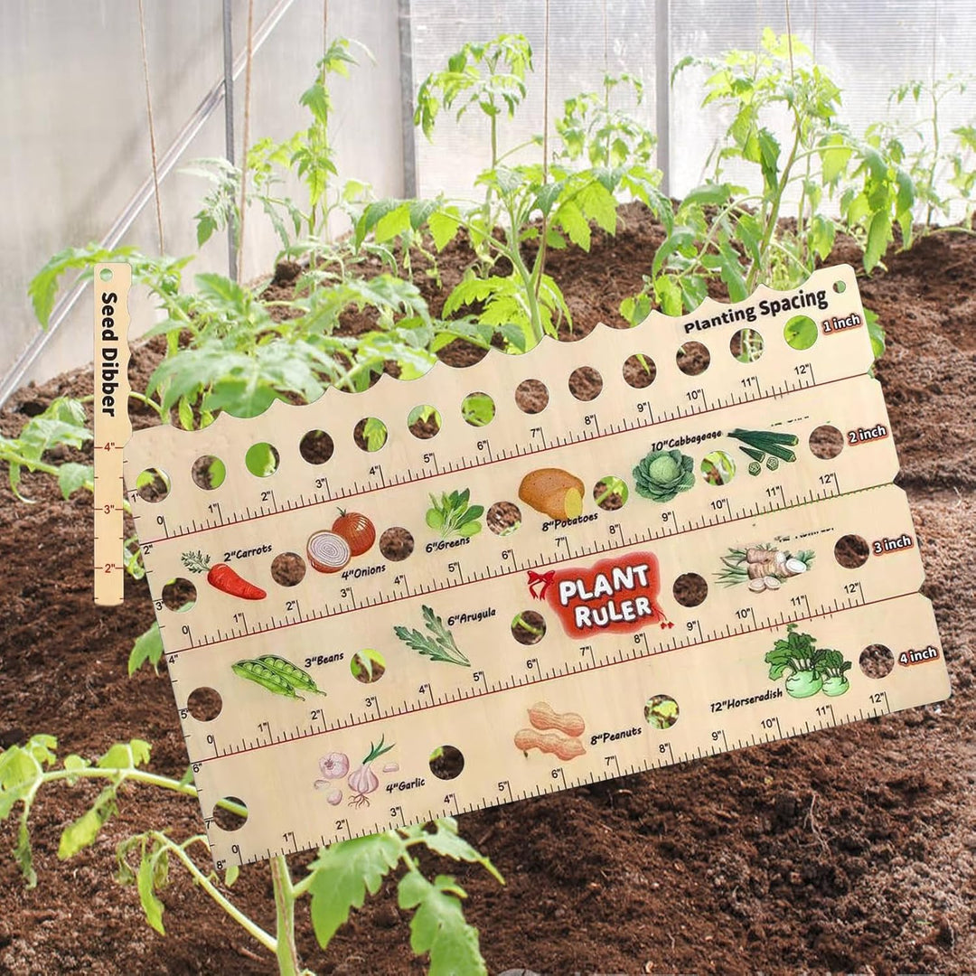 Lisslune | Wood Plant Ruler – Multifunctional Seed Measuring Tool for Garden