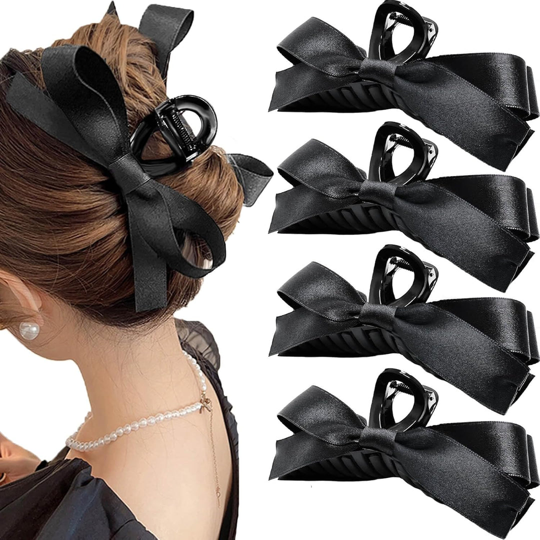Lisslune | Large Hair Clips with Satin Bows