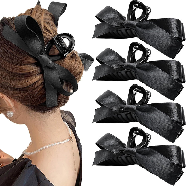 Lisslune | Large Hair Clips with Satin Bows