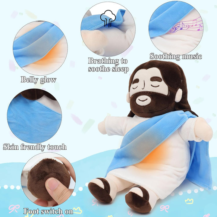 Lisslune | Soothing Jesus Plush Toy with Calming Breathing & Sounds